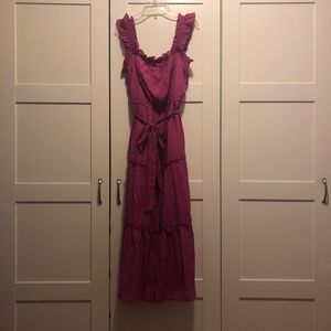 Long magenta flowy dress